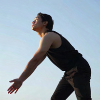 A figure leaning forward in a ready stance, generated by Z-Image