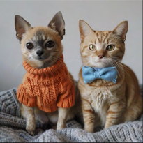 Dog and cat generated by Midjourney 6