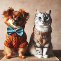 Dog and cat generated by DALL-E 3