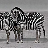 Three distorted zebras generated by Stable Diffusion 2.0