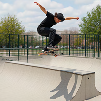 Skateboard ramp jump generated by UniWorld