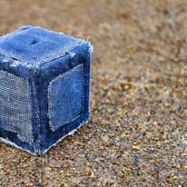 Denim cube generated by Stable Diffusion 2.0
